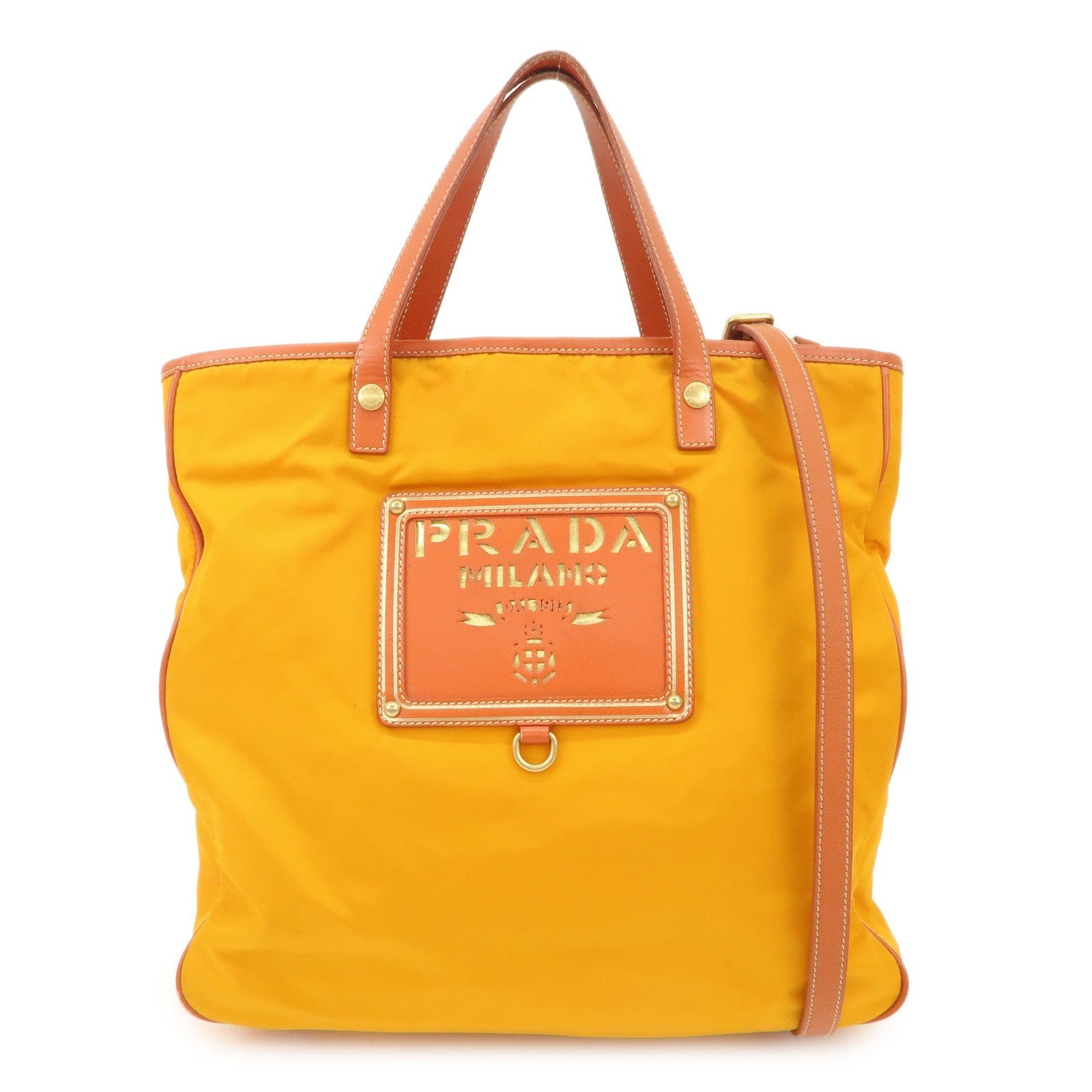 Tote Bag 2Way Bag Shoulder Crossbody Bag Orange Logo Shoulder Bag