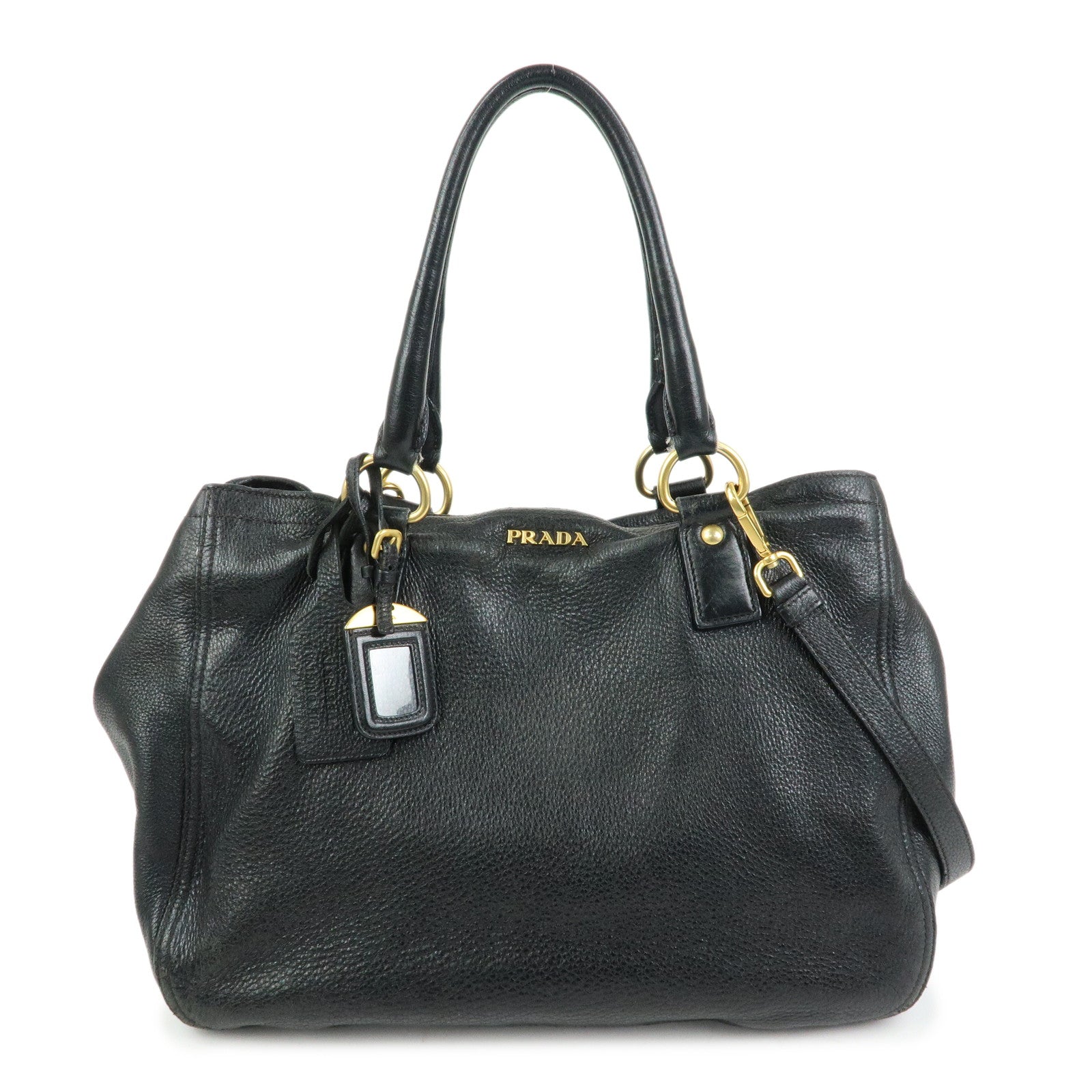 Shoulder Bag 2Way Bag Hand Bag 2 Leather Black Logo