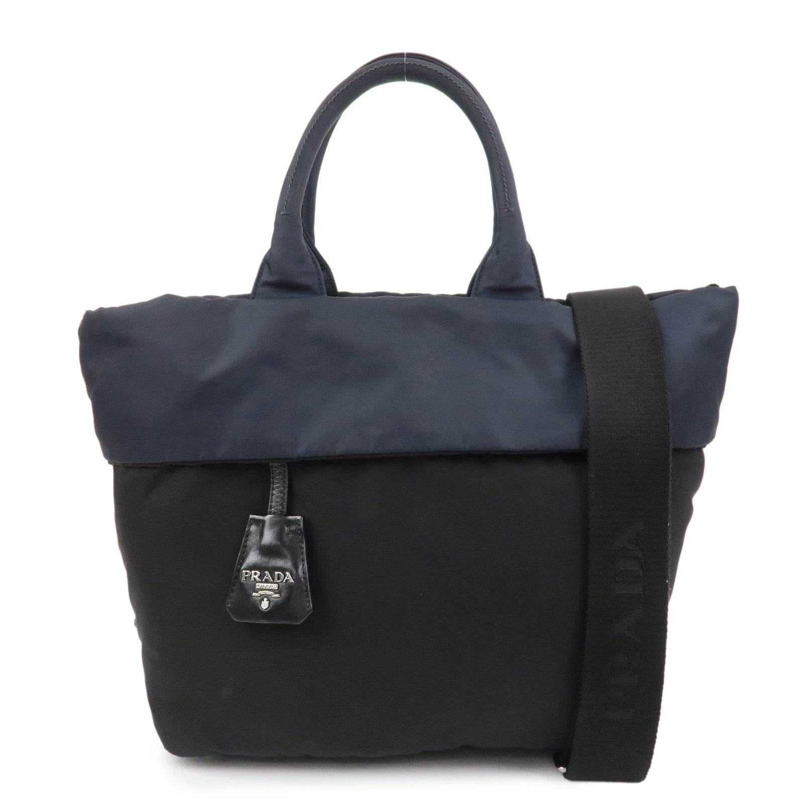 Shoulder Bag 2 Way Bag Hand Bag Nylon Black Navy