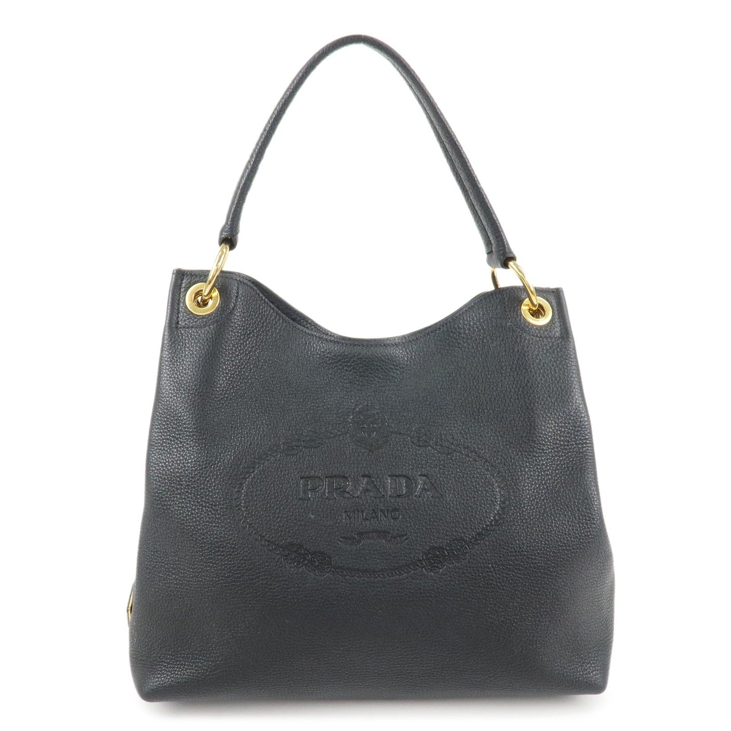 Shoulder Bag Triangle d Leather Black Logo