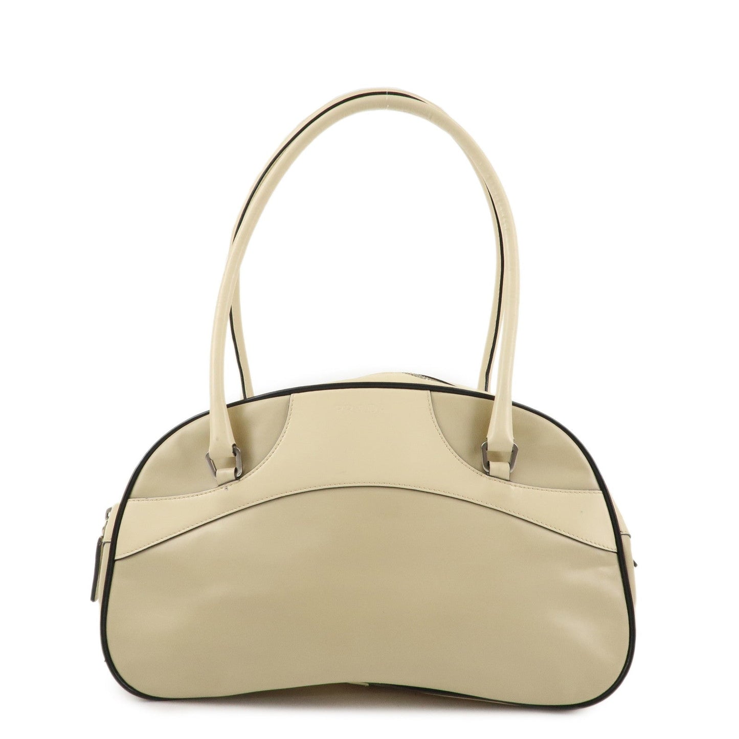 Bowling Bag Boston Bag Ivory Hardware d Leather Silver Handbag