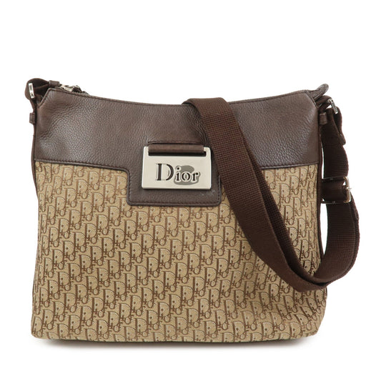 Dior Shoulder Bag Christian Street Chic Trotter 2 Leather Canvas