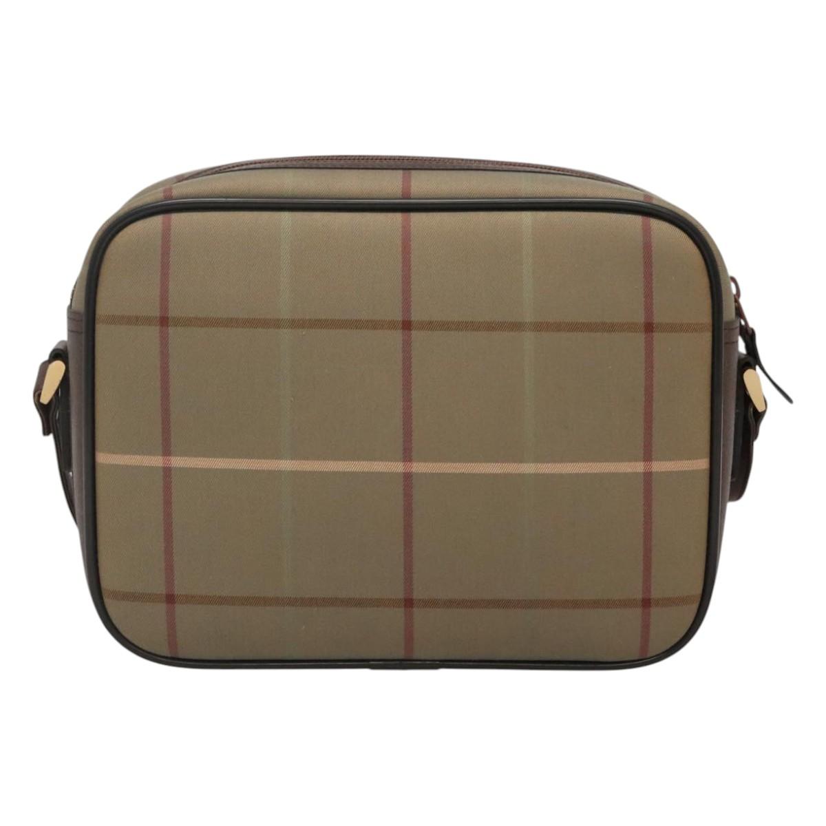 Burberry Check Shoulder Bag Canvas Beige