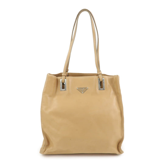 Tote Bag Triangle Shoulder Bag Lambskin Beige Logo