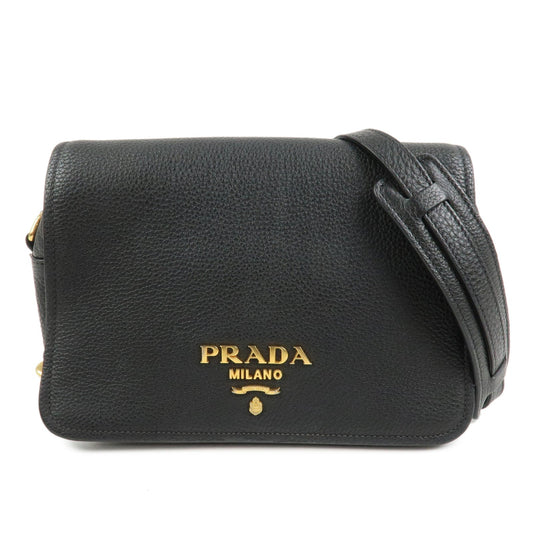 Shoulder Bag Leather Black Logo