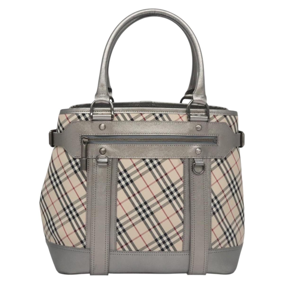 Burberry Nova Check Tote Bag Canvas Beige Tote Bag 104