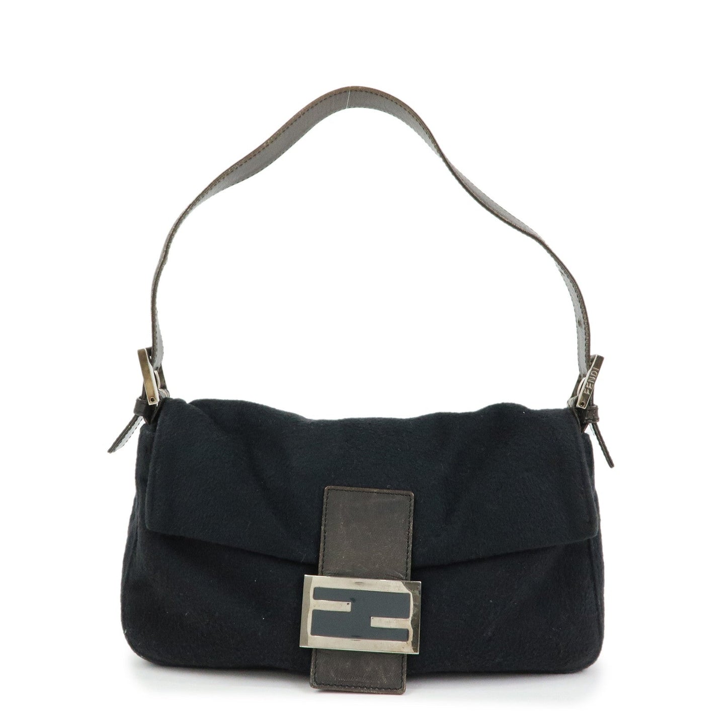 Shoulder Bag Mamma Baguette Wool Hand Bag Leather Black