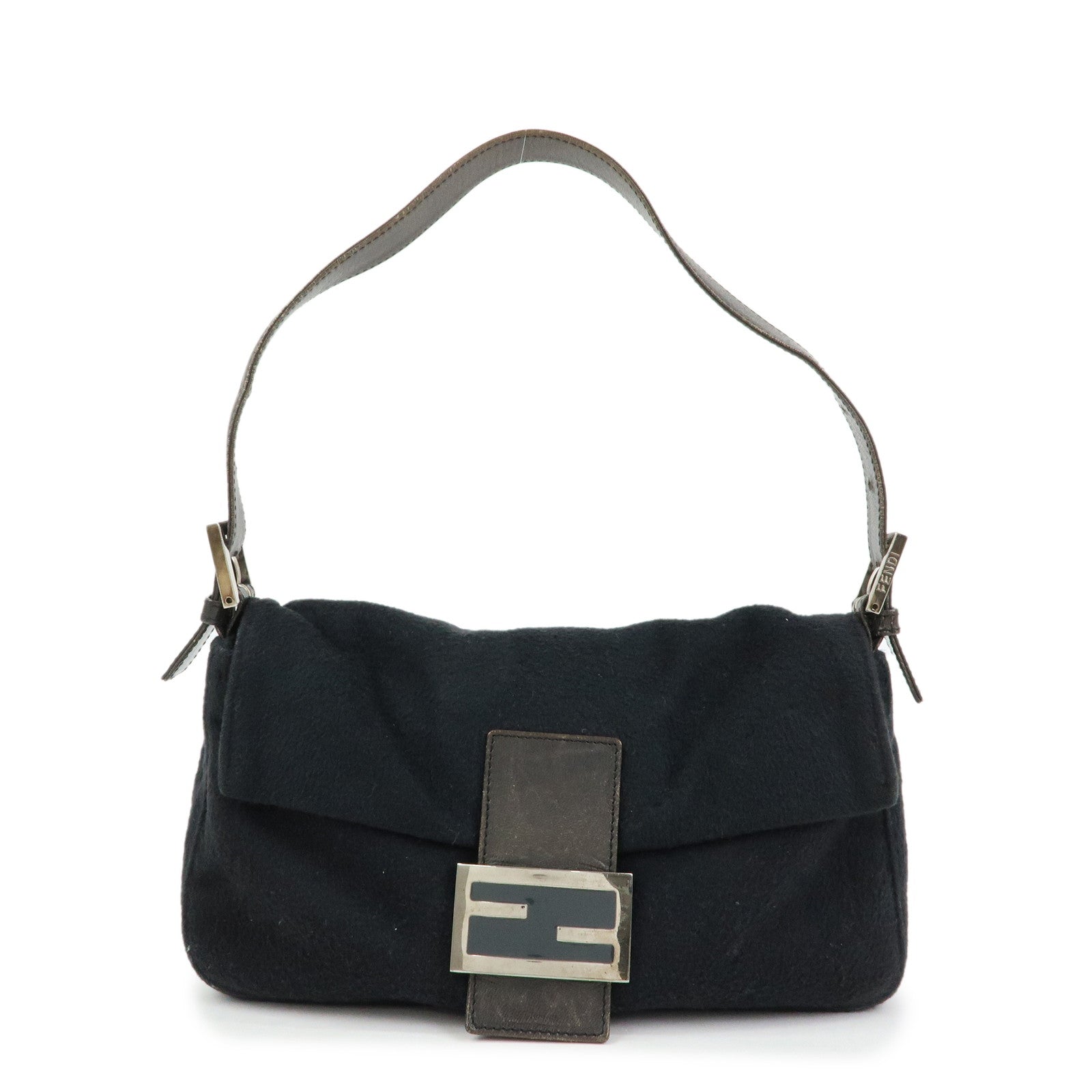 Shoulder Bag Mamma Baguette Wool Hand Bag Leather Black