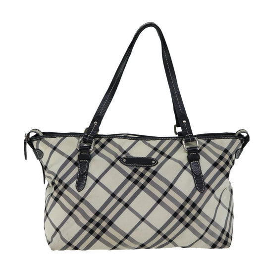 Burberry Label Tote Bag Canvas Beige Blue Tote Bag 2