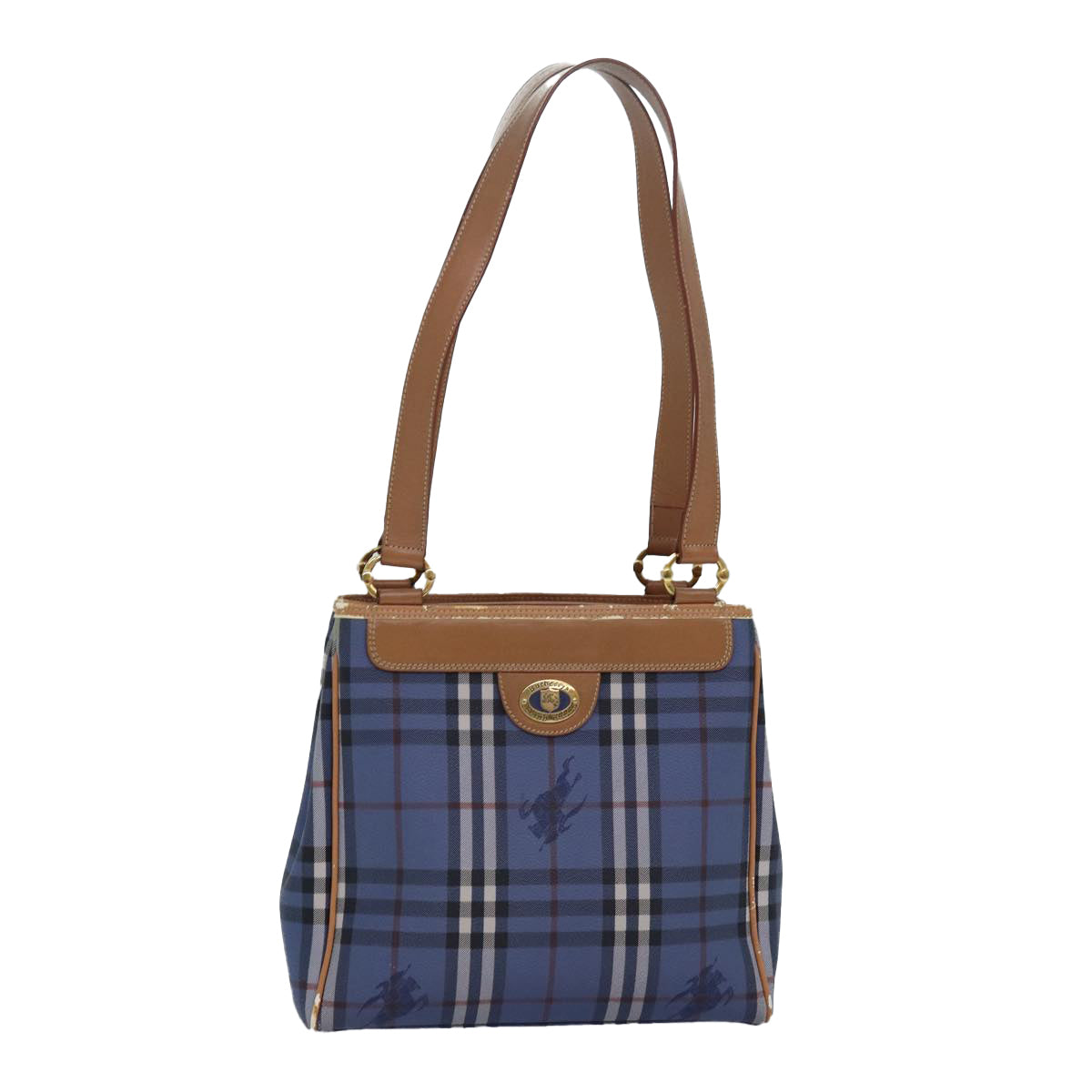 Burberry Nova Check Tote Bag Canvas Blue Canvas Tote Bag