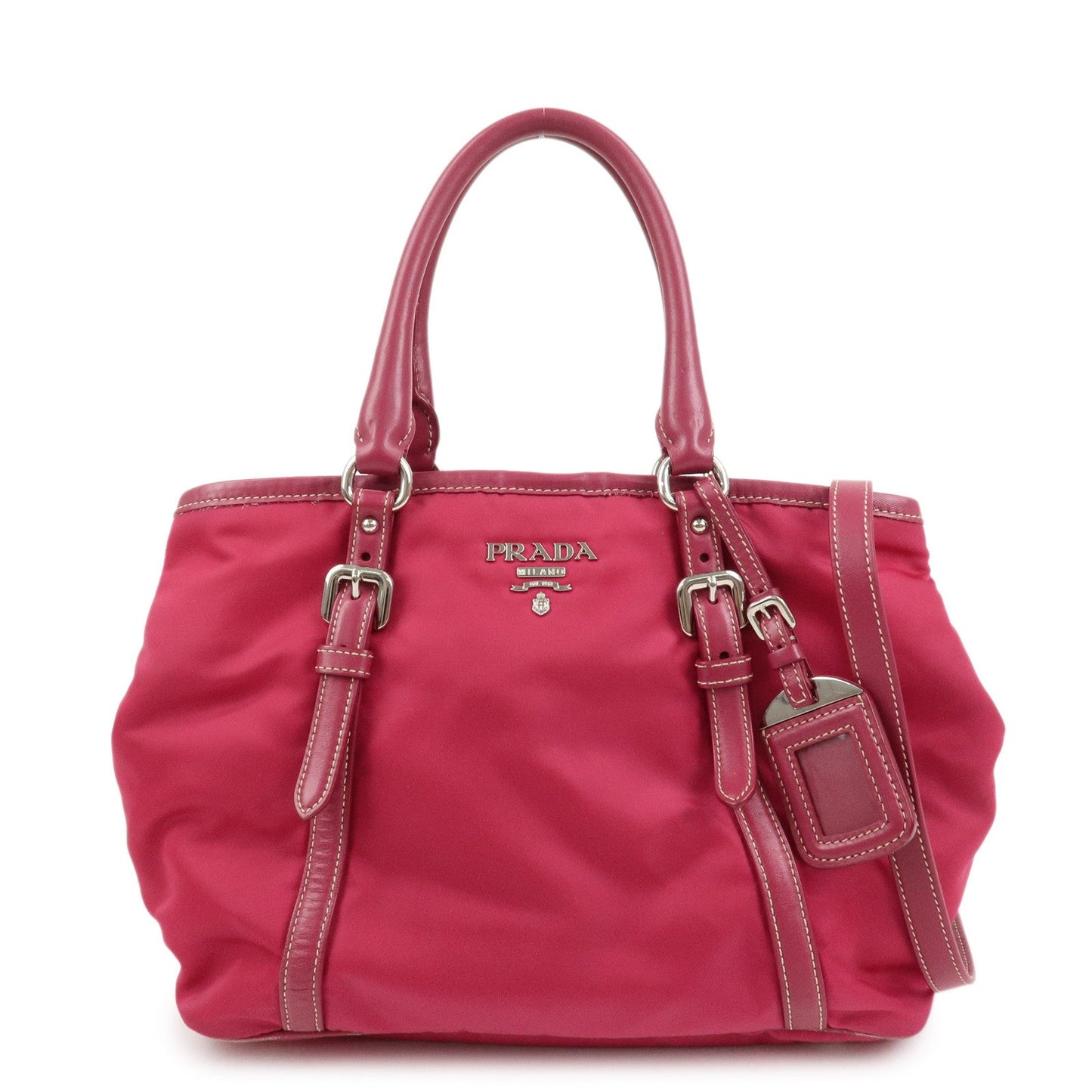 Tote Bag 2Way Bag Shoulder Bag Leather Nylon Pink