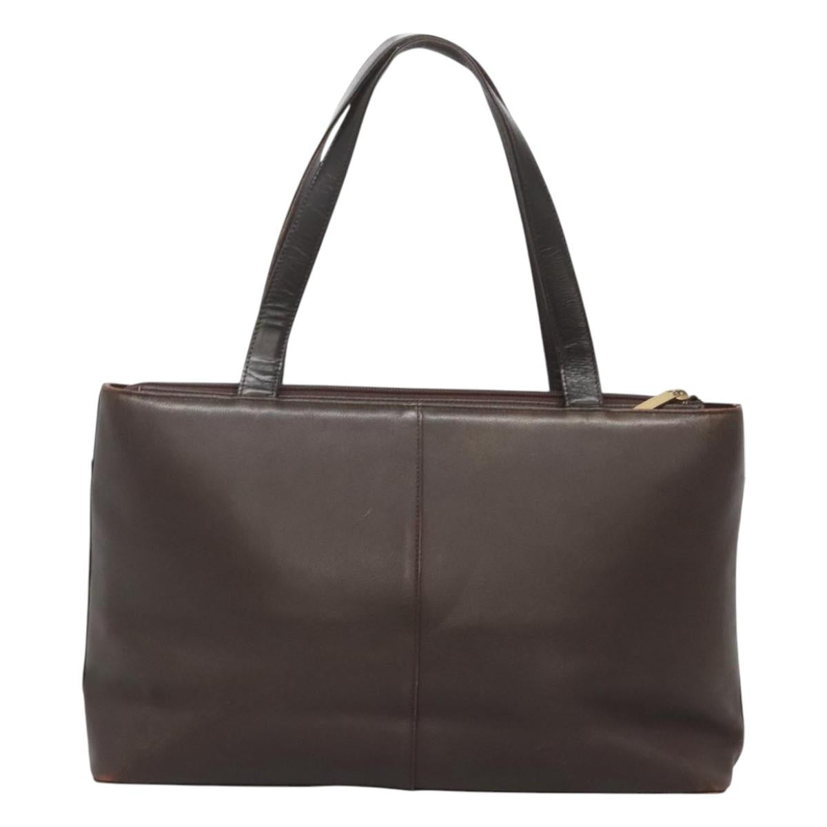 Burberry Nova Check Tote Bag Leather Brown