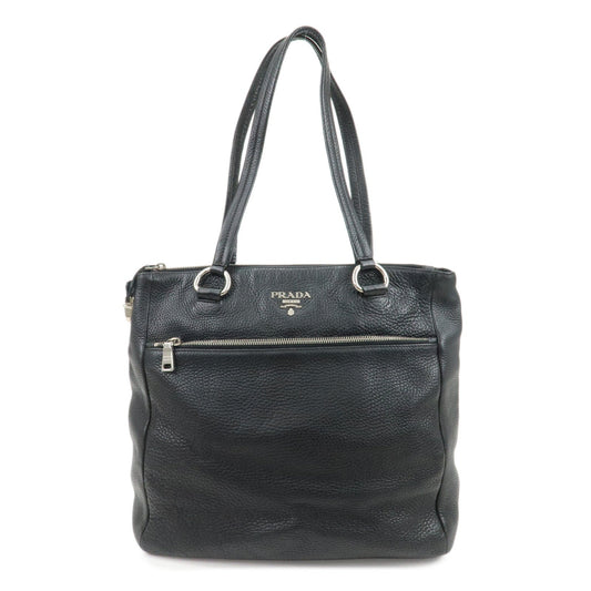 Tote Bag Shoulder Bag Hand Bag Leather Black Logo