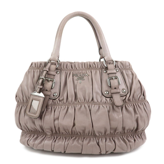 Shoulder Bag Nappa 2Way Bag Hand Bag Leather Gray Logo
