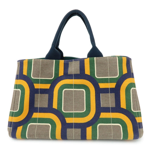 Tote Bag Canapa Hand Bag Green Yellow Navy
