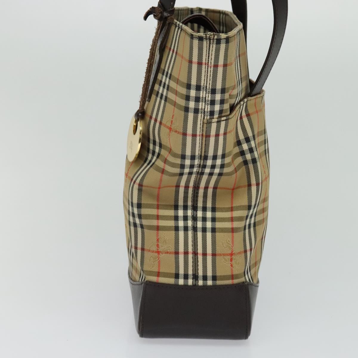 Burberry Nova Check Shoulder Bag Canvas Beige Shoulder Bag 100
