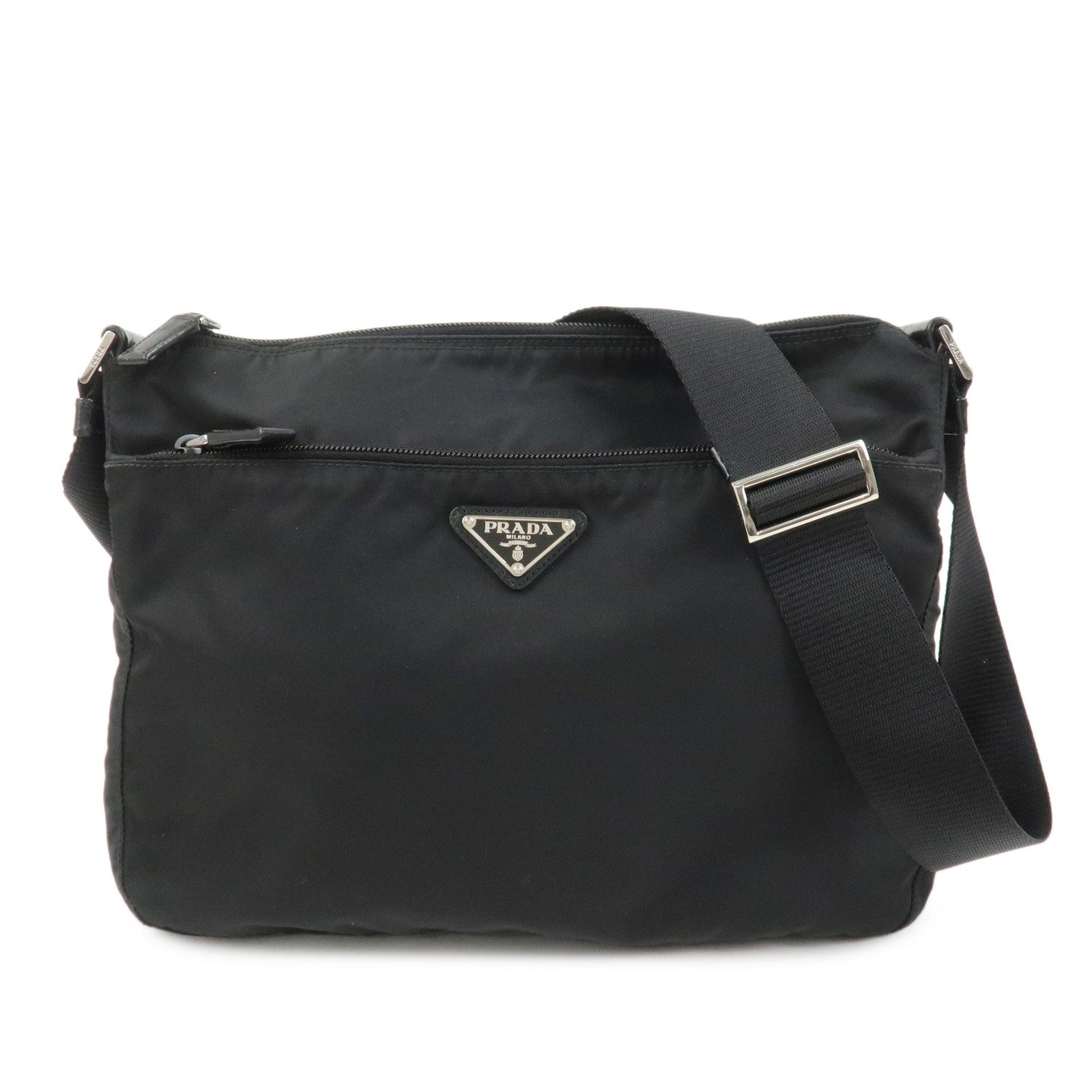 Crossbody Bag Triangle Shoulder Bag Nylon Black Logo