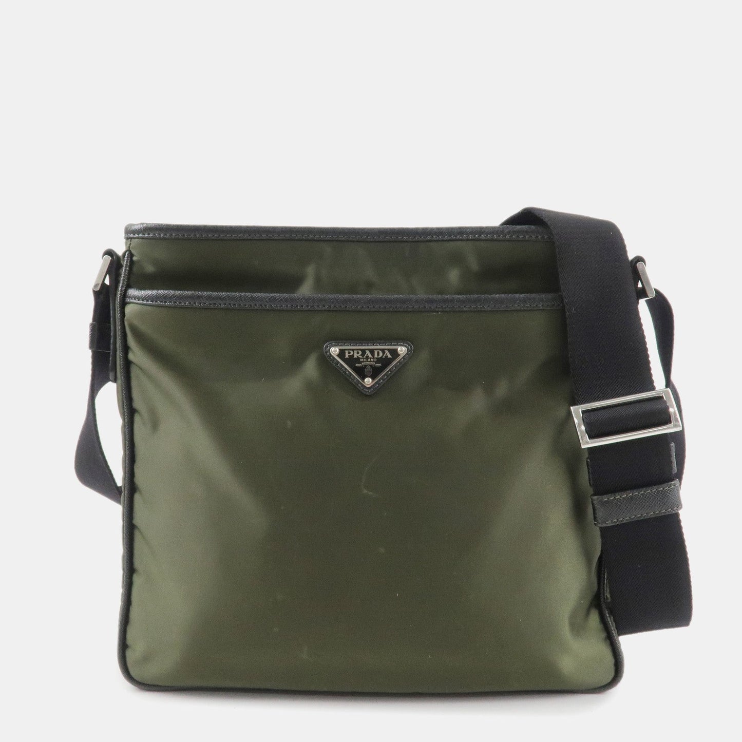 Shoulder Bag Triangle + d Leather Nylon Logo