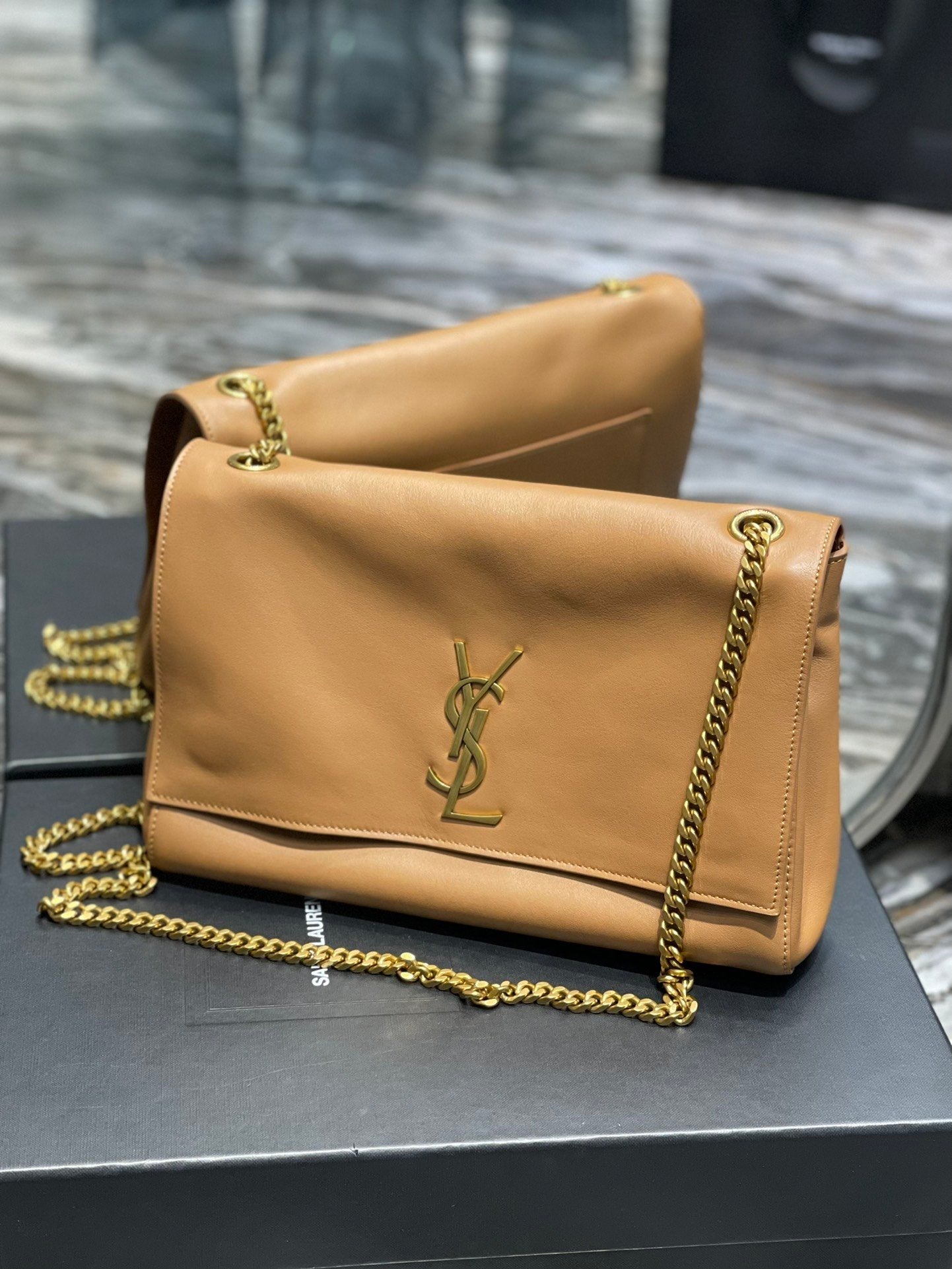 YSL Saint Laurent YSL Top Quality Kate Metop Qualityum Reversible Suede Brown Travel Bag