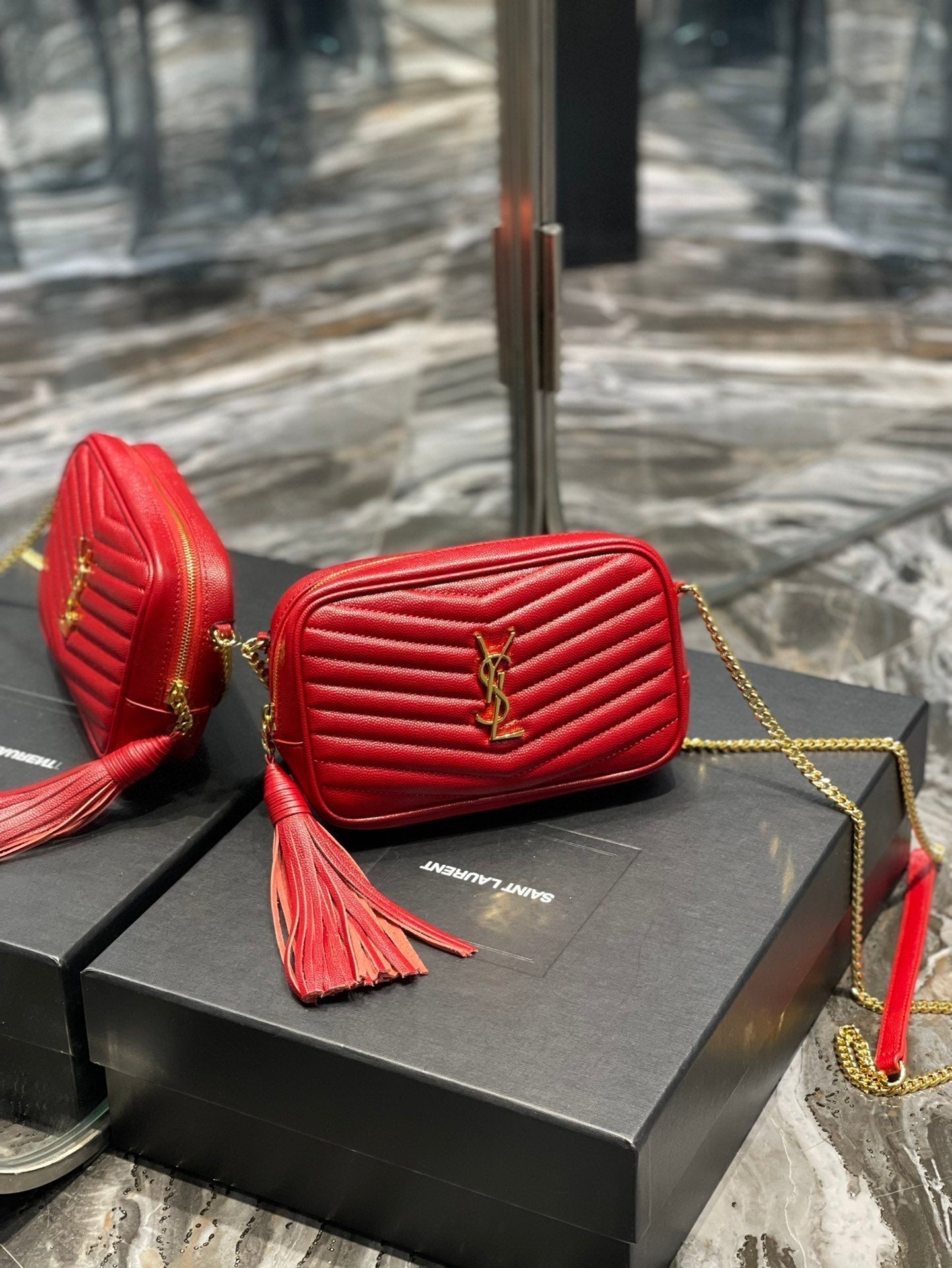 YSL Saint Laurent Lou Handbag Quilted Mini Travel Bag 4