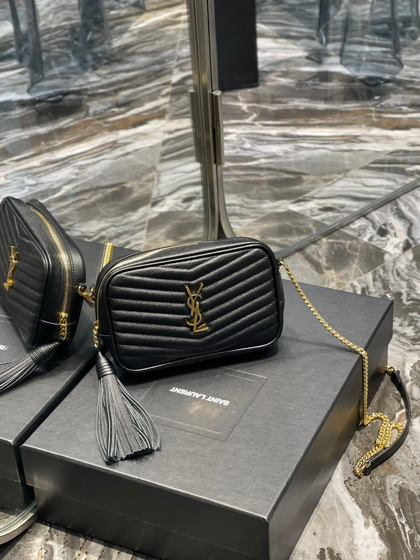 YSL Saint Laurent YSL Top Quality Lou Mini Bag In Quilted Black Travel Bag