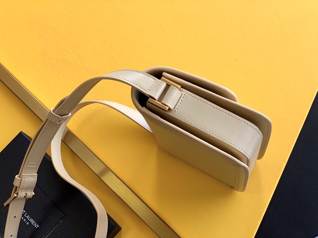 YSL Saint Laurent Solferino Box Hardware 7in 19cm Beige Gold Small Satchel Bag Ysl 6343060Sx0W9207