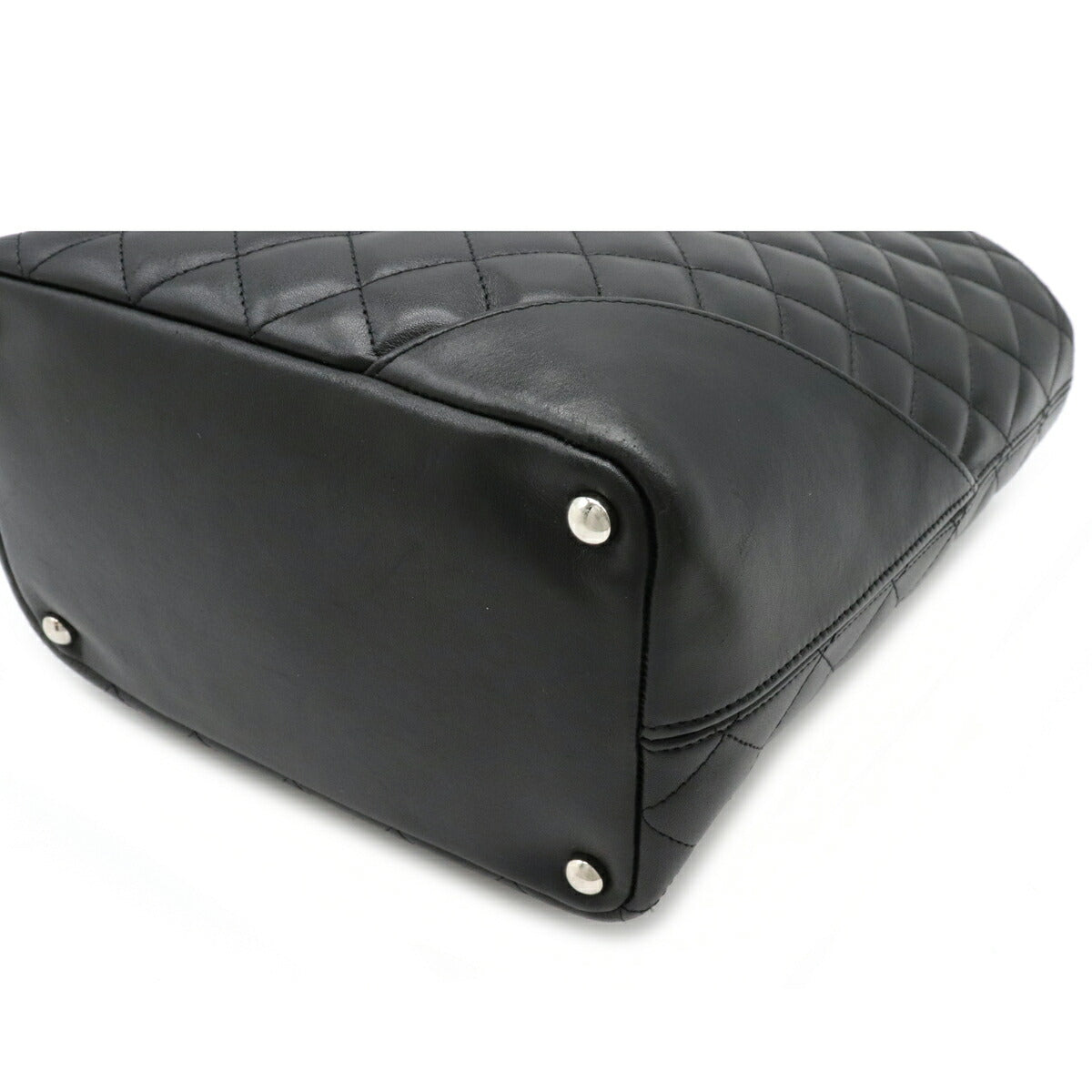 Chanel Cambon Line Tote Bag Soft Calf Enamel Black Medium