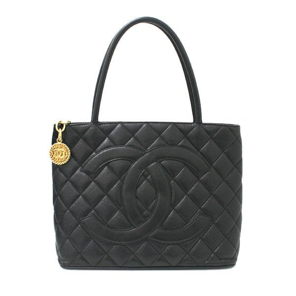 Chanel Tote Bag Caviar Skin GP Fittings Black