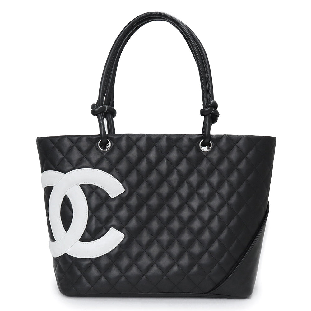 Chanel Cambon Line Tote Bag Calfskin Leather Large