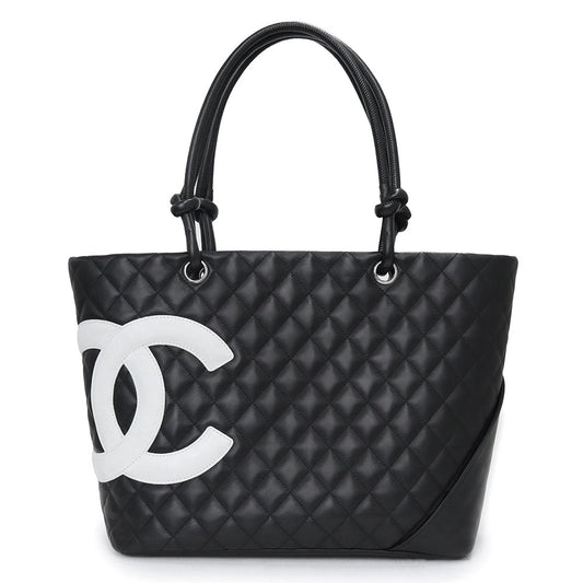 Chanel Cambon Line Tote Bag Calfskin Leather Large