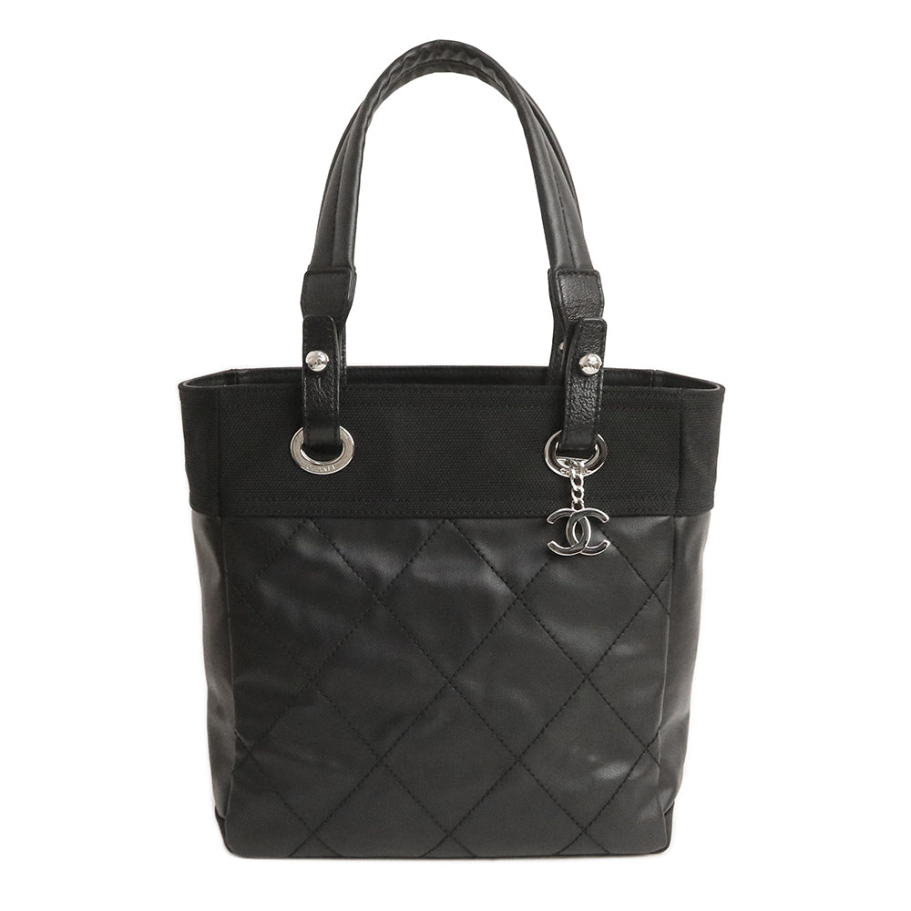 Chanel Paris Biarritz PM Cocomark Tote Bag Calfskin Leather