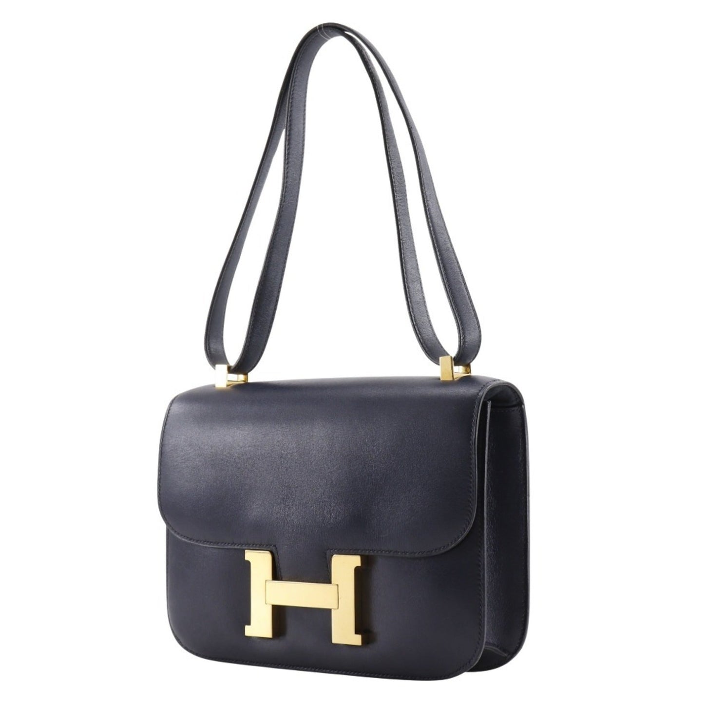 Hermes Box Calf Shoulder Bag Leather Calf Leather Navy Shoulder Bag 2