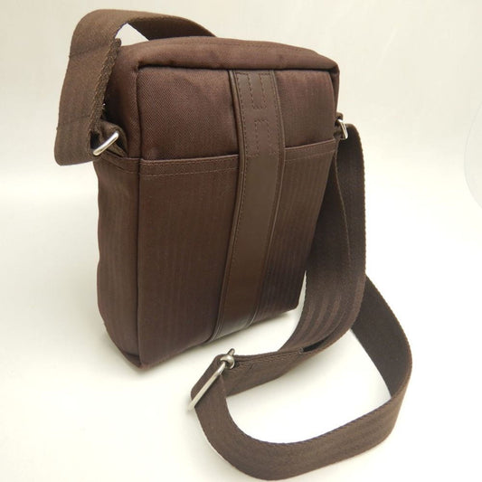 Hermes Dark Toile Chevron Shoulder Bag Brown
