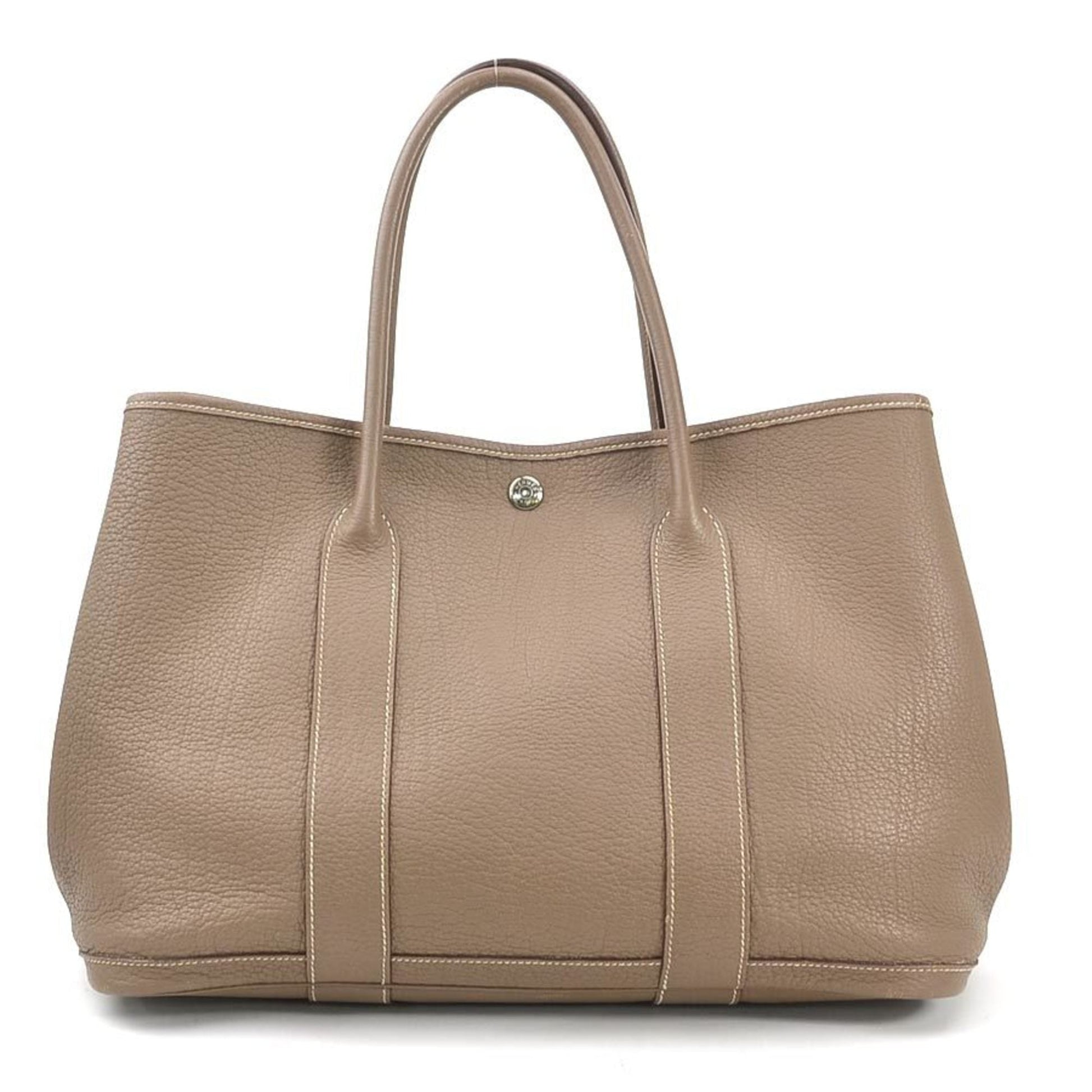 Hermes Etoupe Handbag Tote Bag Leather Gray