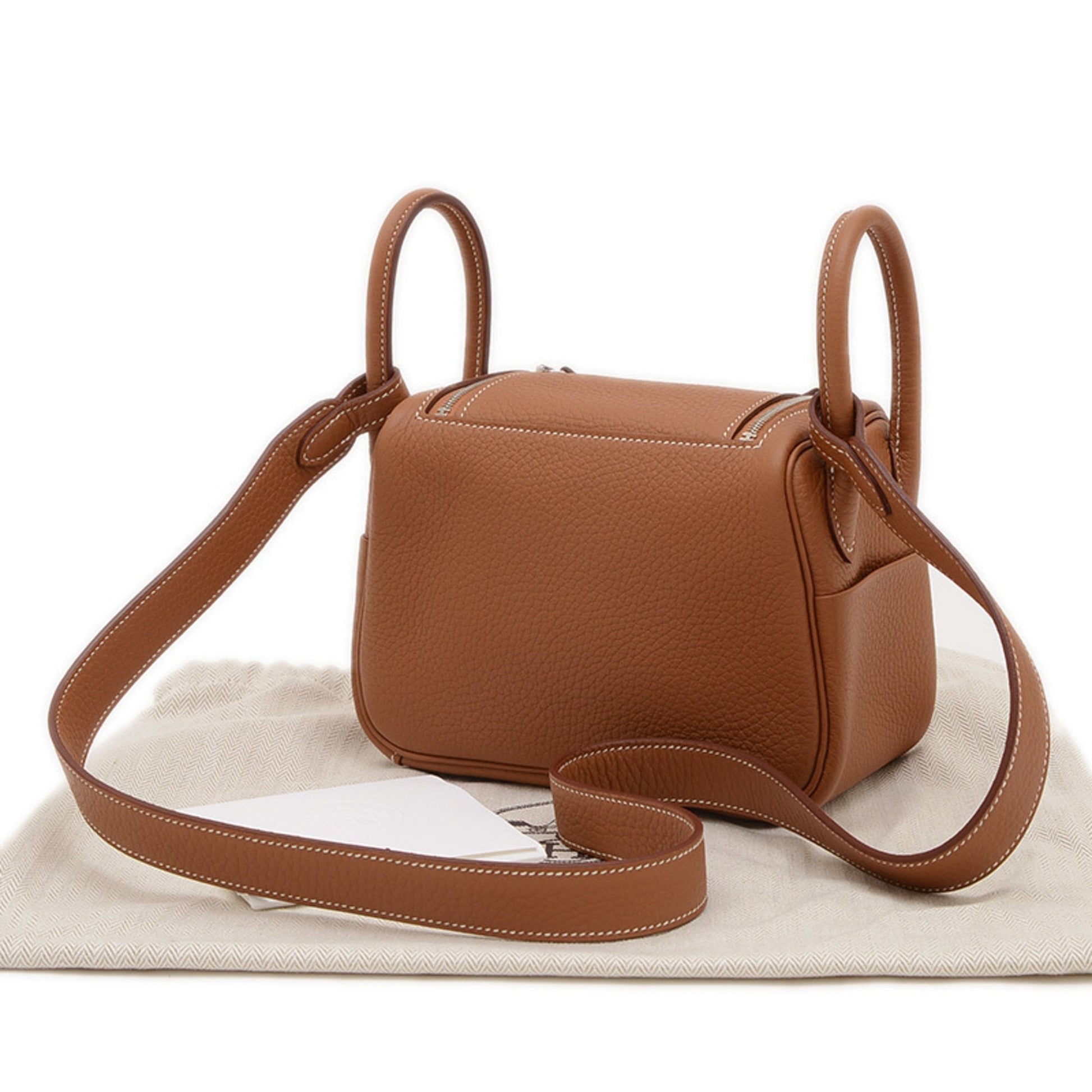 Hermes Taurillon Clemence Shoulder Bag Leather Brown Shoulder Bag 12