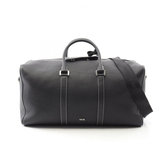 Dior Handbag Christian Boston Bag Leather Black