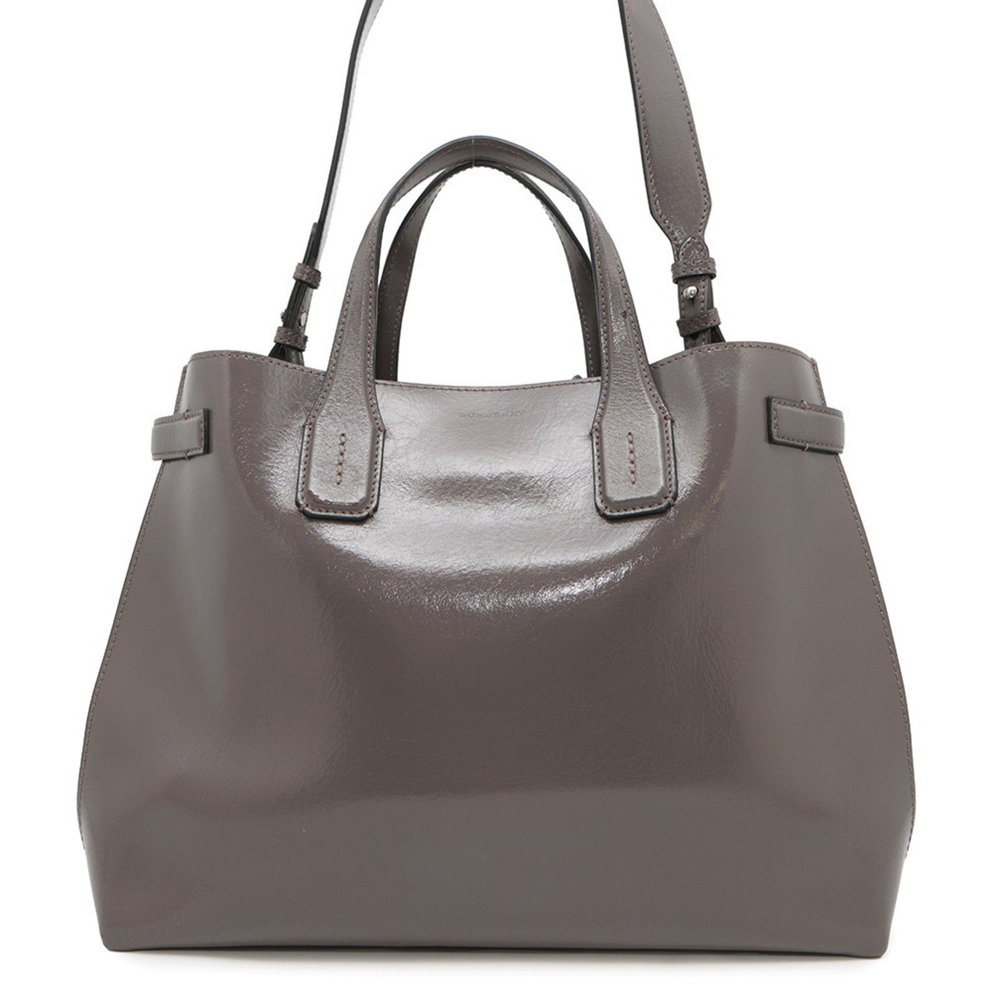 Burberry Handbag Shoulder Bag Leather Gray Handbag Shoulder Bag