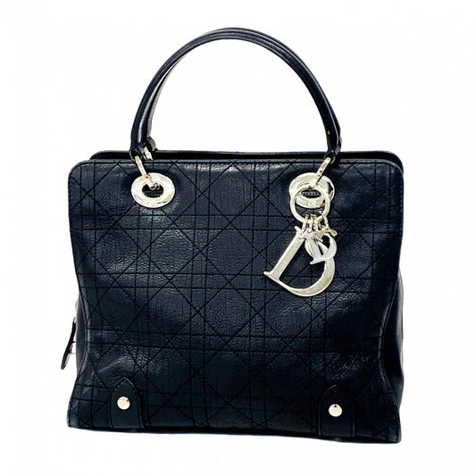 Dior Handbag Christian 3 Leather Black