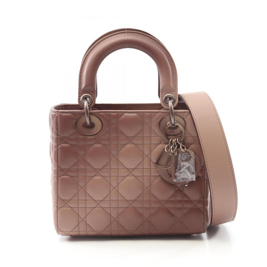 Dior Handbag Christian Lady Leather Pink