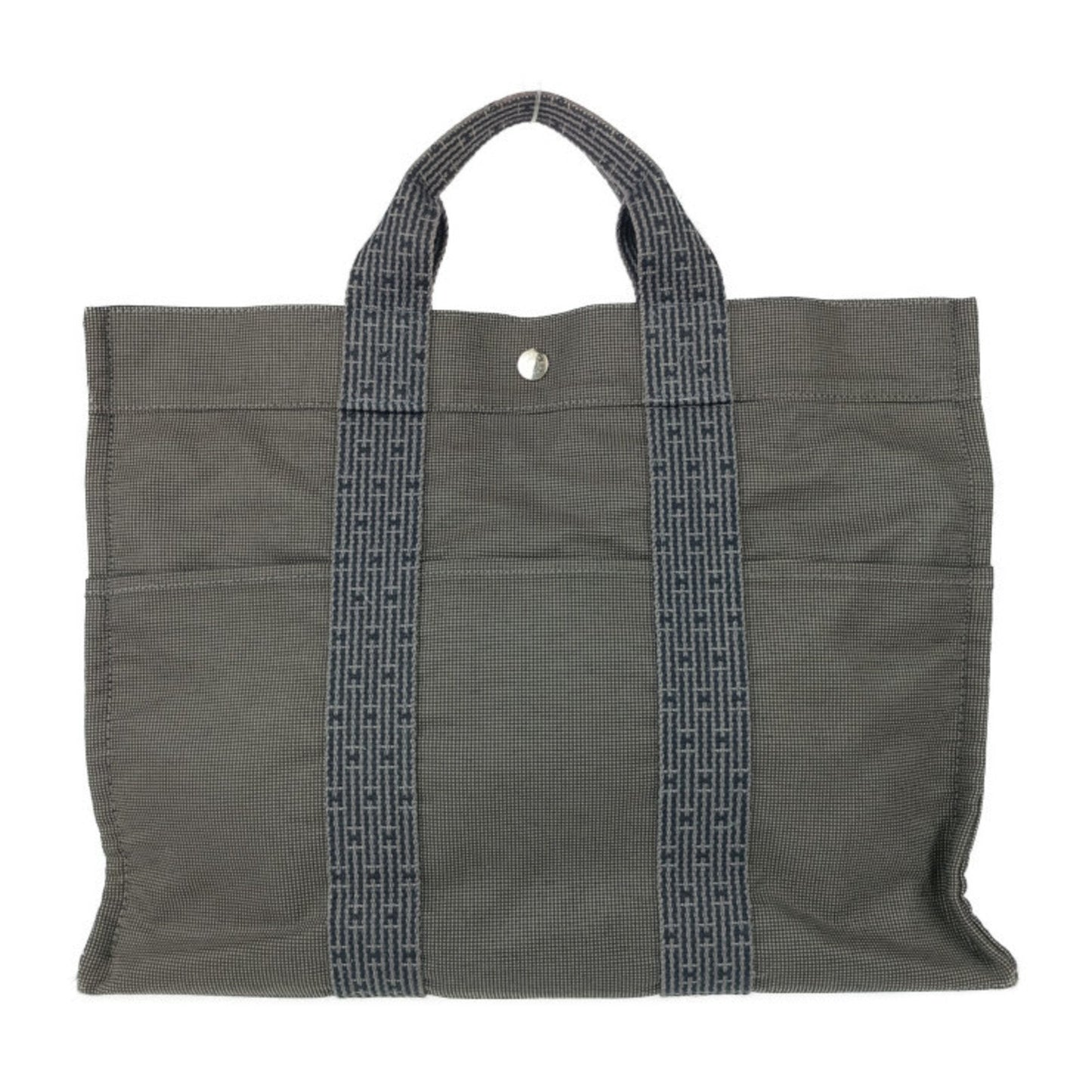 Hermes Handbag Tote Bag Canvas Gray Tote Bag 6