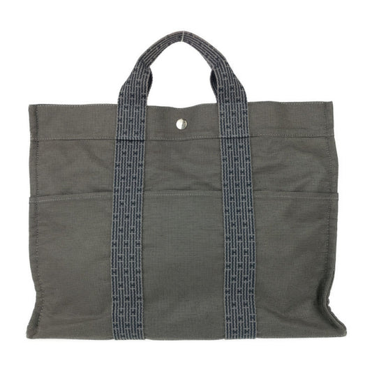 Hermes Handbag Tote Bag Canvas Gray Tote Bag 6