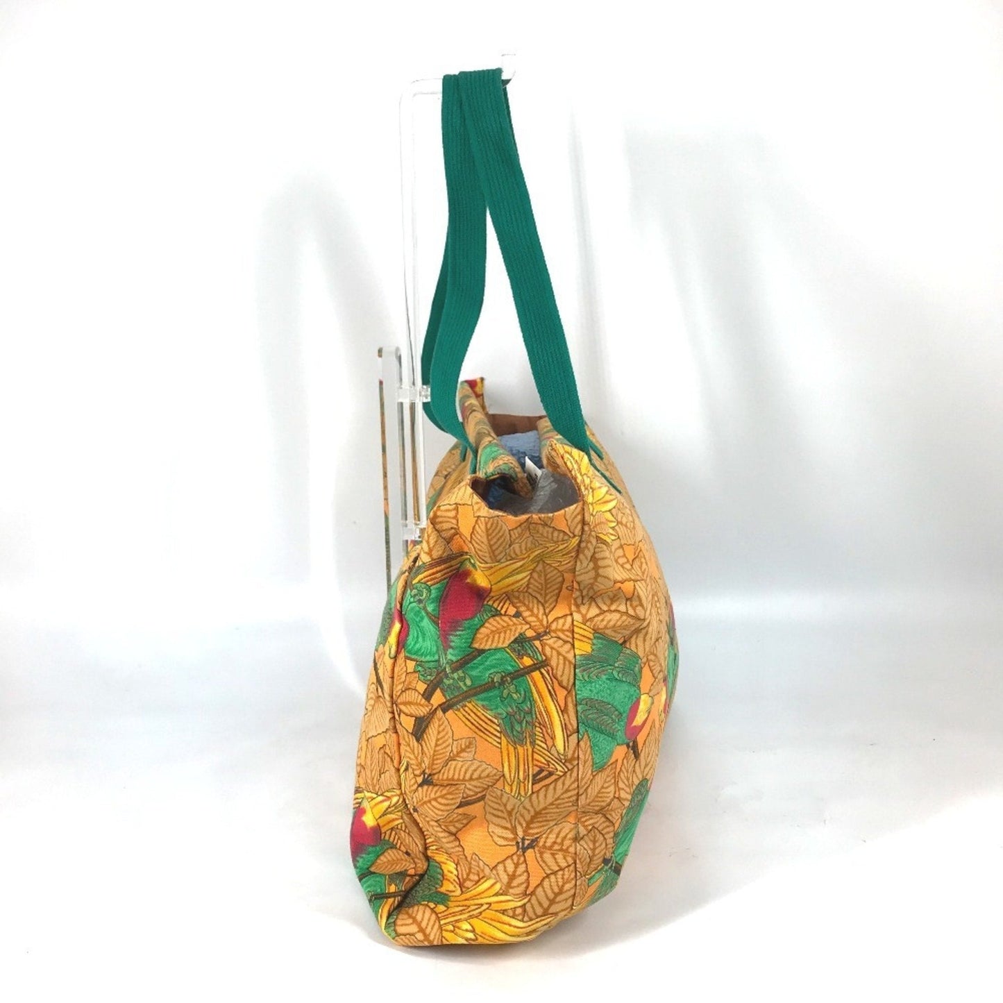 Hermes Shoulder Bag Tote Bag Canvas Green Orange