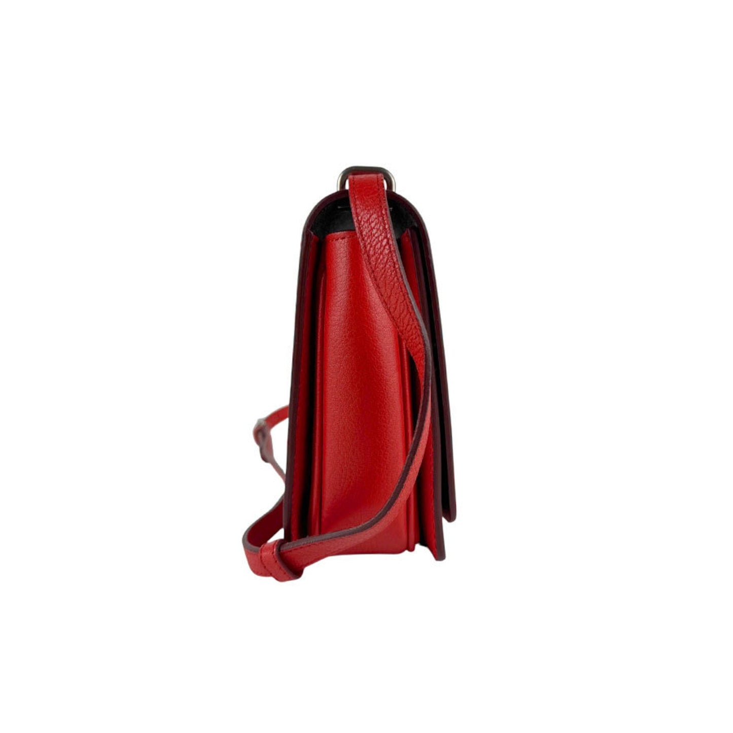 Burberry Color Shoulder Bag Leather Red