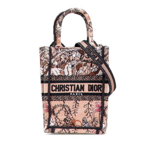 Dior Handbag Christian Shoulder Bag Tote Bag Canvas Brown