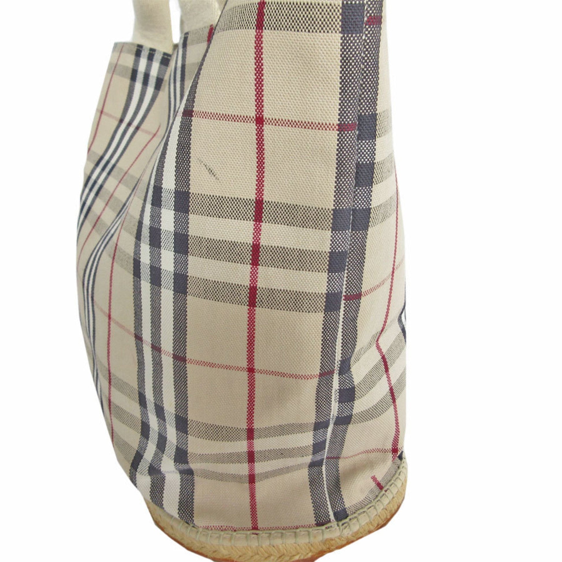 Burberry Multi Color Rubber Handbag Tote Bag Canvas Beige
