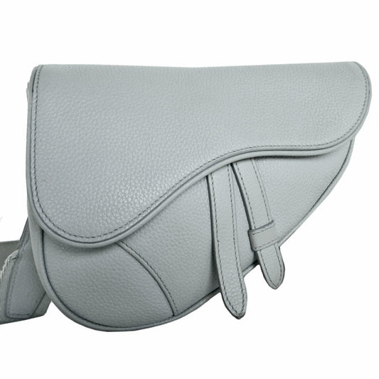Dior Sling Bag Christian Light Saddle Bag Leather Gray