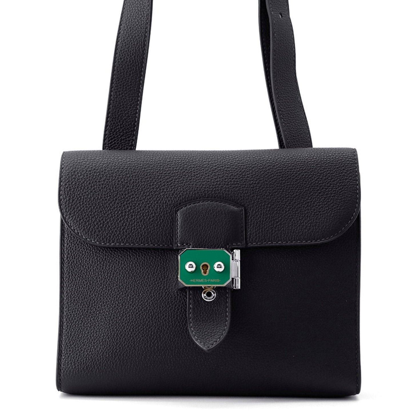 Hermes Sac Depeche Togo Shoulder Bag Leather Silver