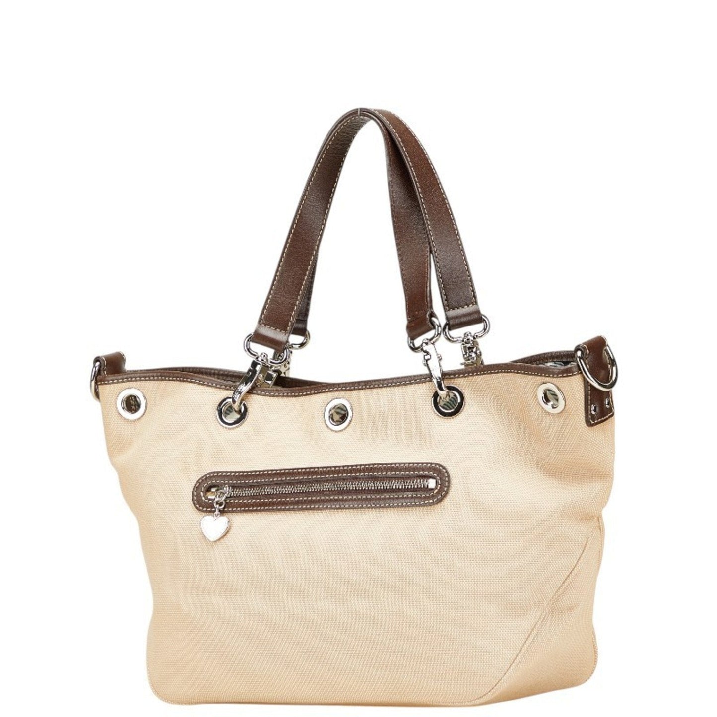 Burberry Handbag Tote Bag Canvas Brown Beige