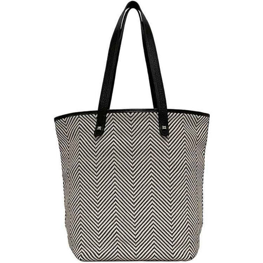 Hermes Polyester Tote Bag Leather White Brown