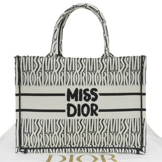 Dior Handbag Christian Jacquard Tote Bag Black White Multicolor